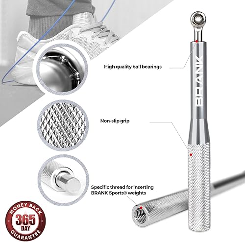 Miniatura 2 de BRANK SPORTS Juego de cuerda de velocidad con 3 cables de repuesto de acero  Ideal para Crossfit, fitness, boxeo y doble debajo fácil  Cuerdas de