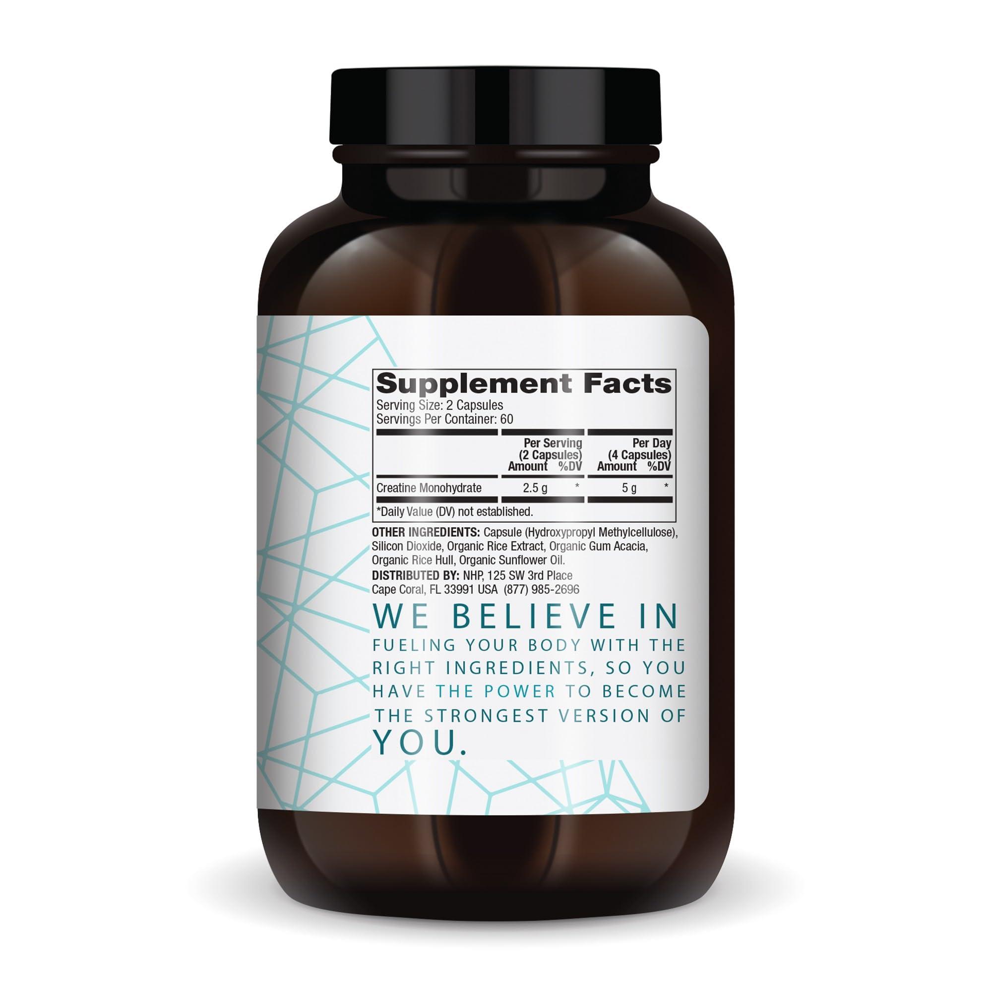 Dr. Mercola Pure Power Creatine Monohydrate, 60 Servings (120 Capsules) 2.5g Per Serving, Dietary Supplement, Strength and Energy, Non-GMO, NSF Certified for Sport, 2 Pack