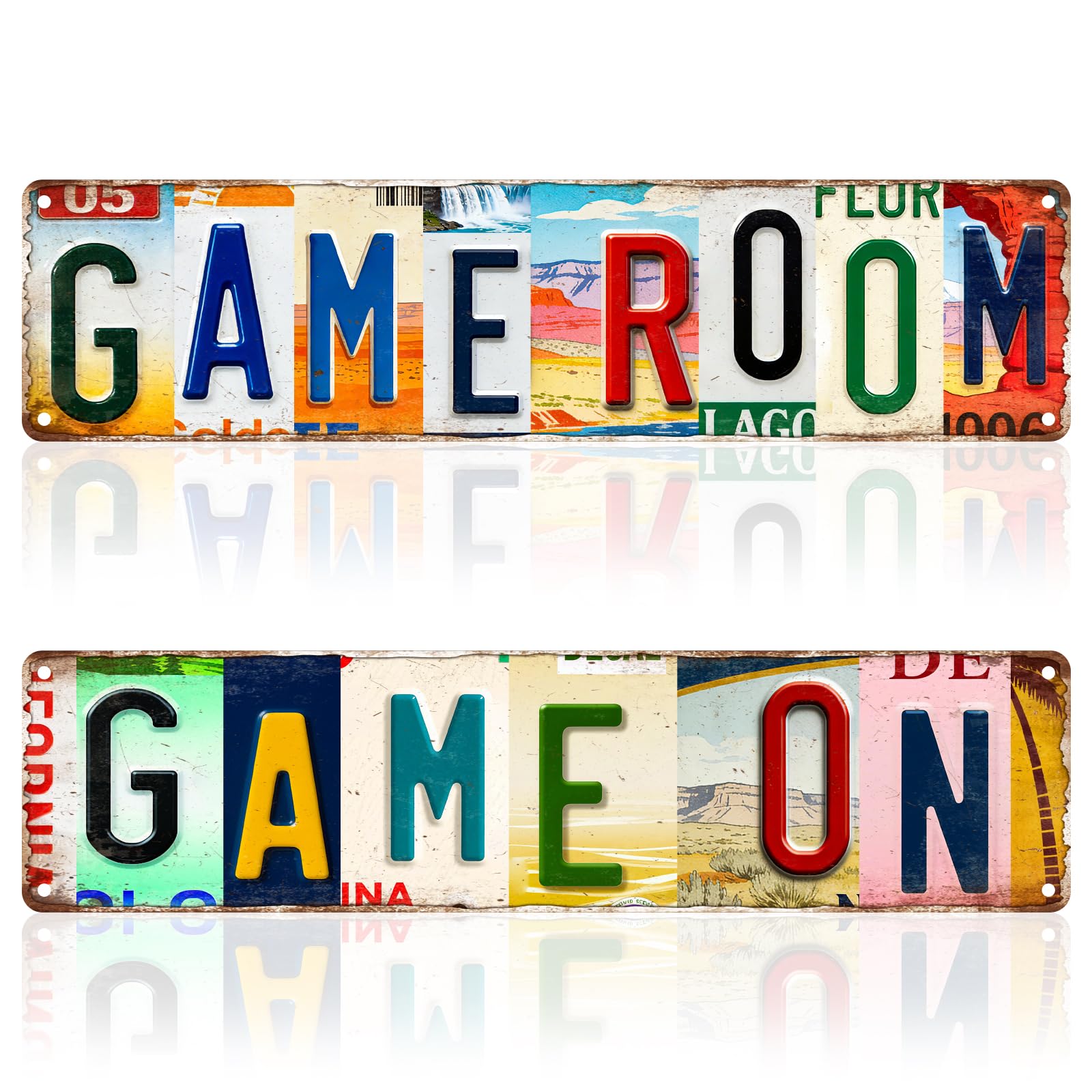 GLASSWINDS Game Room Decor, Vintage Metal Tin Signs, Gaming Wall Art, Game Room Accessories, Man Cave Gifts for Men 16 x 4 Inches