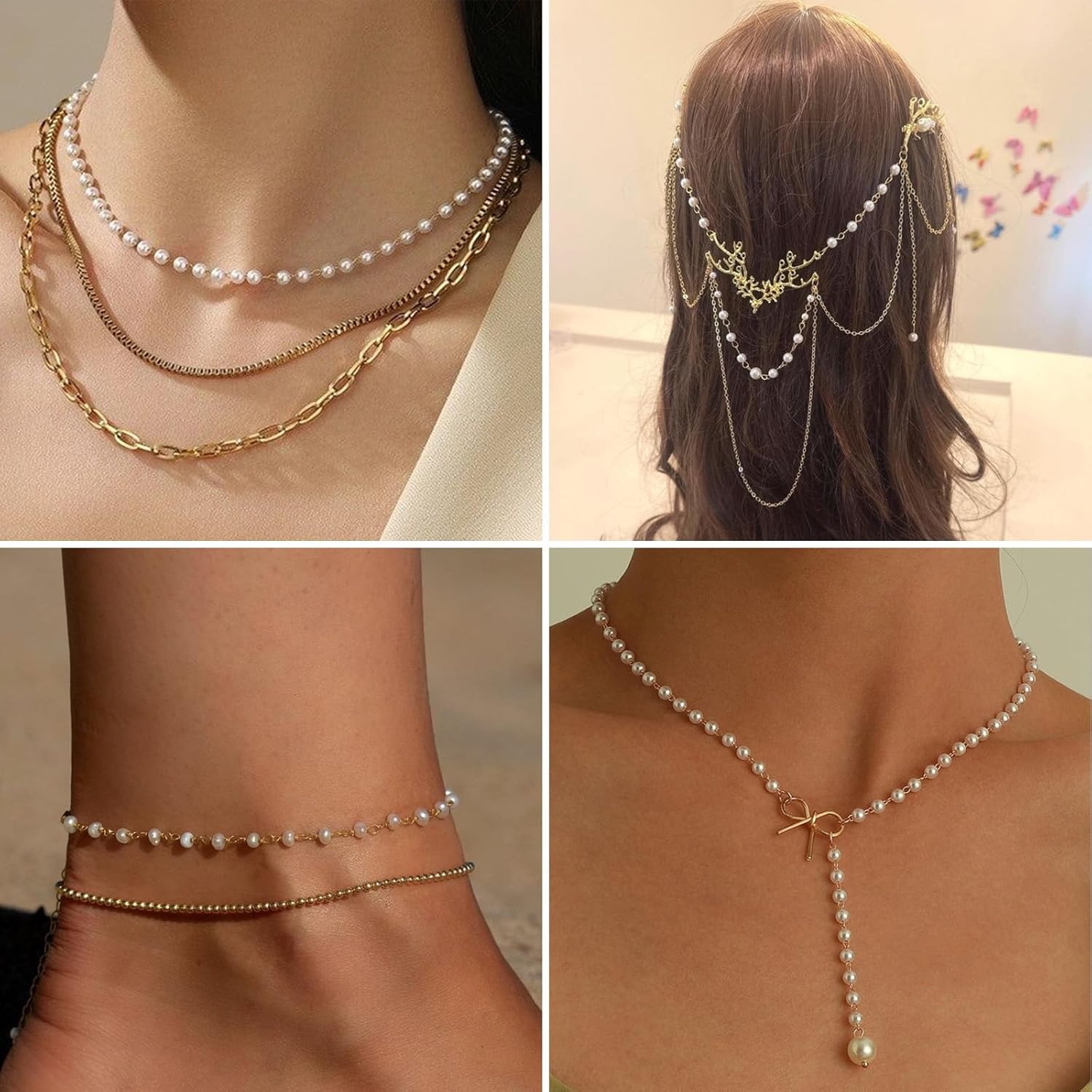 33 Feet Gold Pearl Beads Chains Roll, 3mm Faux Pearls Beaded Gold Plated Brass Cable Link Chain Spool Bulk for Jewelry Making DIY Craft - Image 4