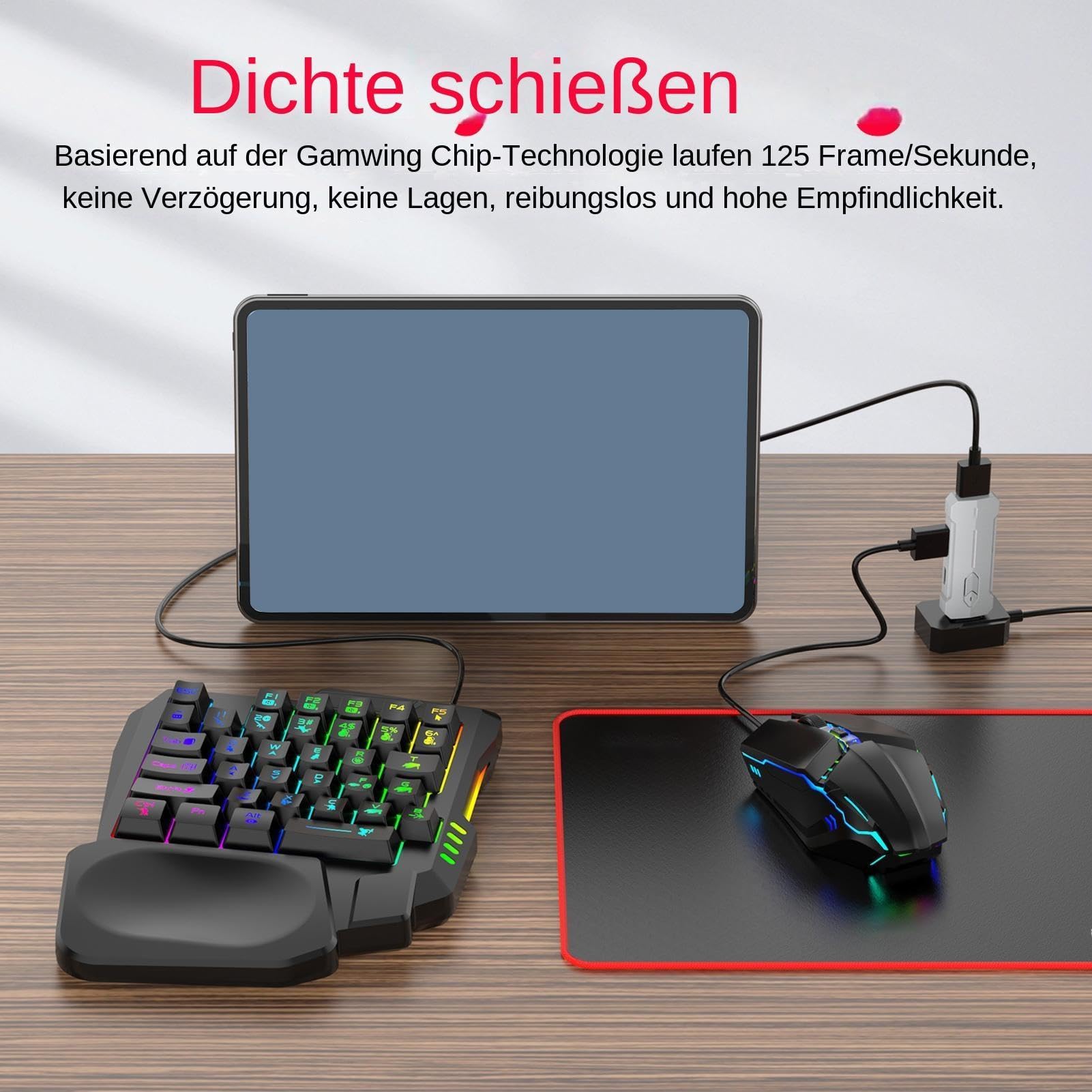 Set di Tastiera e Mouse Cablati Combo Ergonomico Retroilluminato RGB | Tastiera E Mouse Meccanici per Lavoro d'Ufficio, Streaming, Digitazione Rapida, Programmazione, Tornei Esports