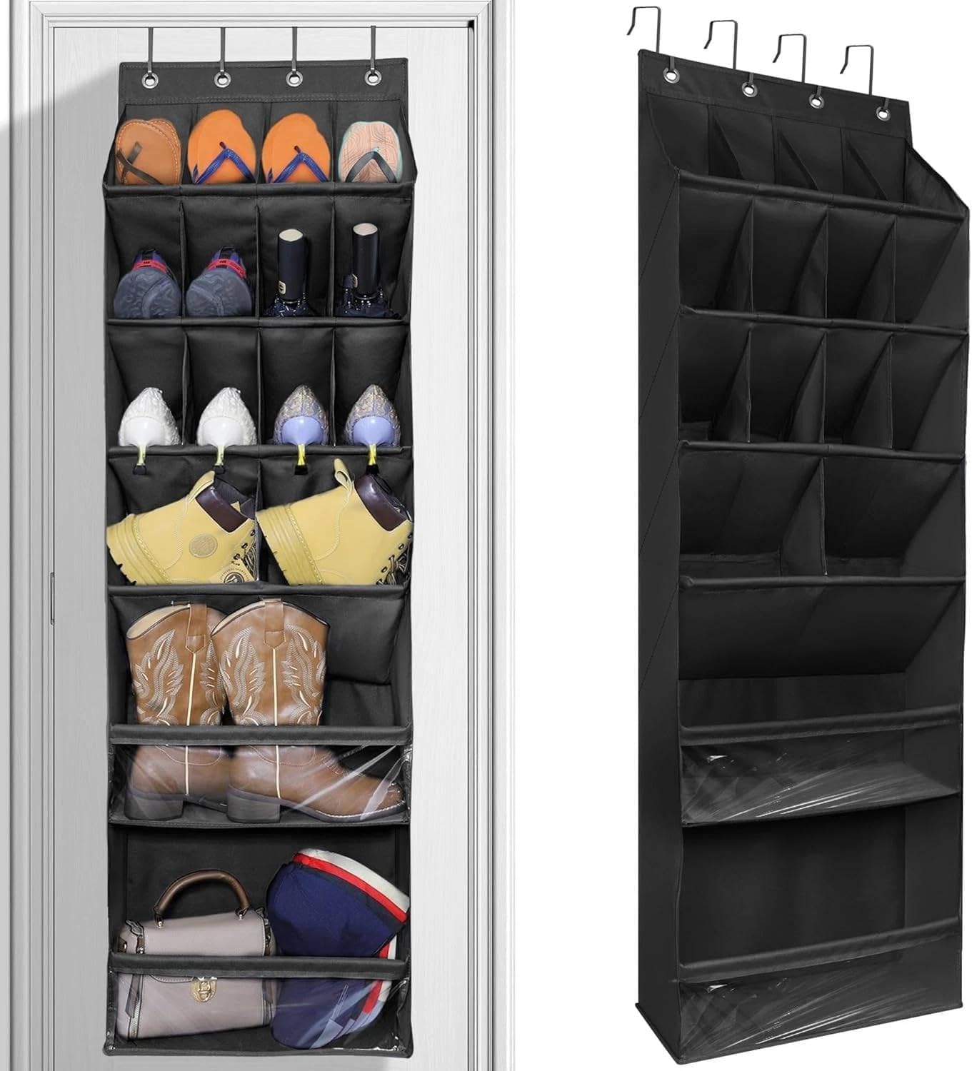 for Over The Door Shoe Organizer with Large Deep Pockets Door Shoe Rack for Narrow