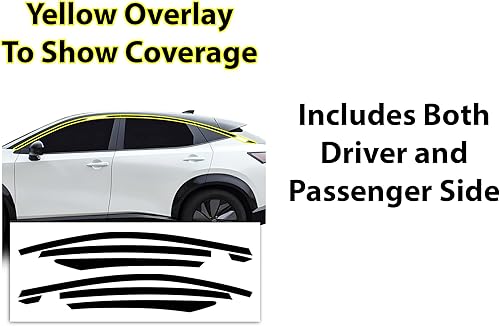 Miniatura 6 de BOGAR TECH DESIGNS Adhesivo de vinilo cromado para ventana lateral compatible con Nissan Ariya 2023, negro brillante