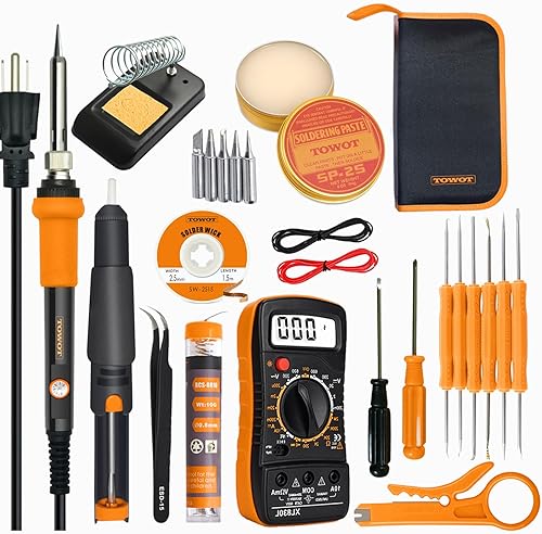 Miniatura 27 de TOWOT Mecha de soldadura, alambre de soldadura y ventosa de soldadura utilizada para quitar la soldadura y desmontar componentes eléctricos, trenza