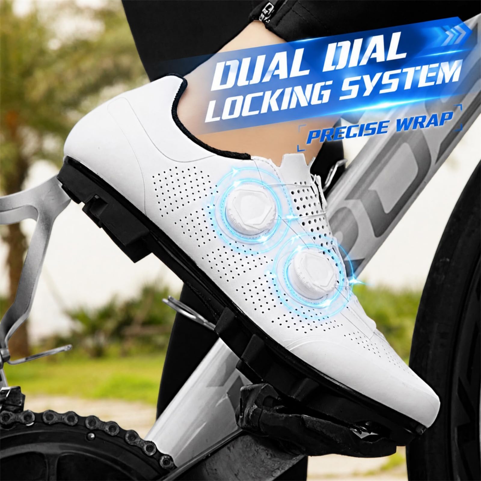 JiuQing Zapatillas Ciclismo Montaña Hombre Zapatillas Bicicleta Exteriores