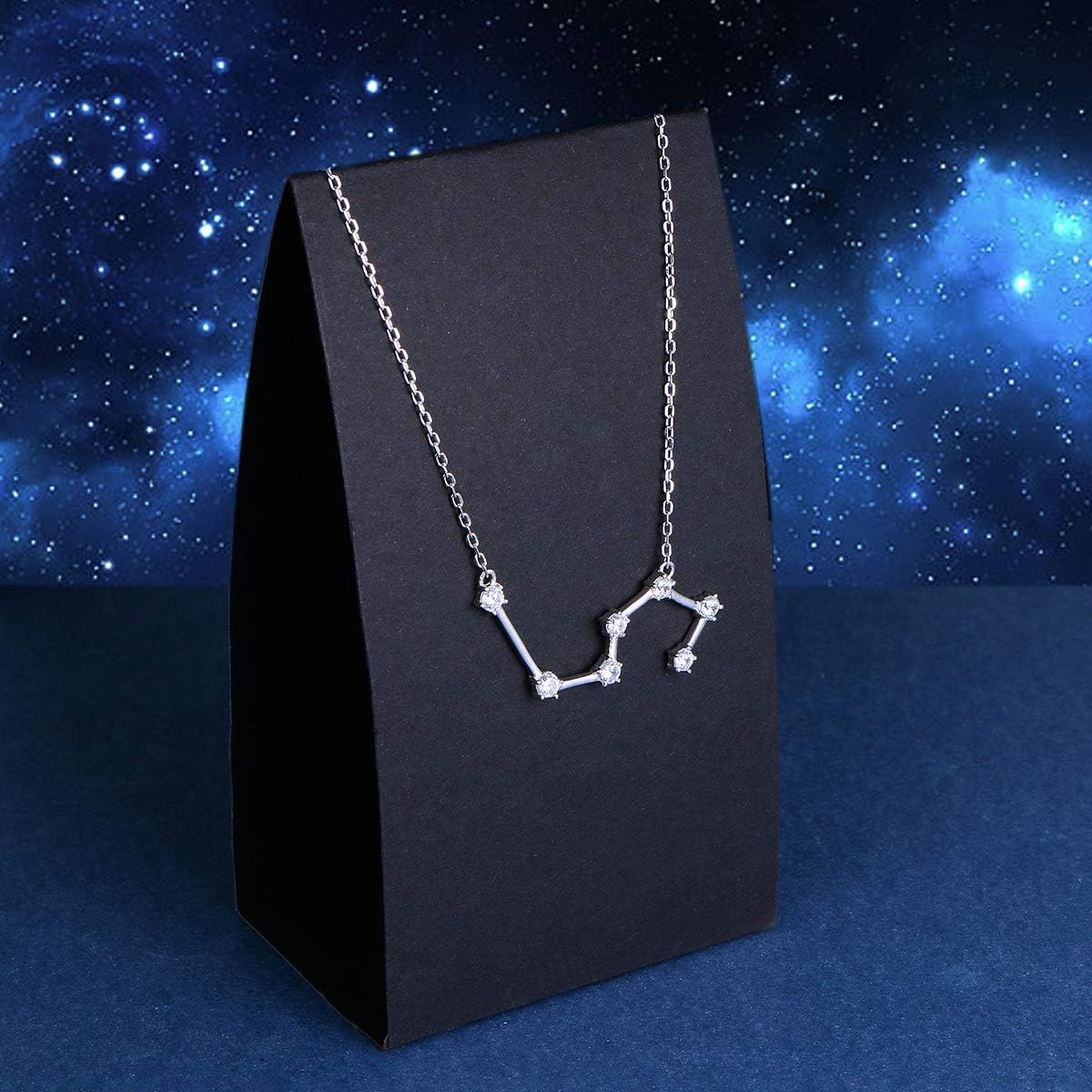 925 Sterling Silver CZ Astrology 12 Constellation Horoscope Sign Astrology Zodiac Star Necklace Birthday Jewelry for Women,18-20 inch - Image 3