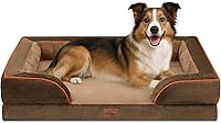 Vista 148 de Comfort Expression - Cama ortopédica para perros extragrandes, 42 x 30 pulgadas, cama impermeable y de apoyo de espuma con cojines removibles, sofá