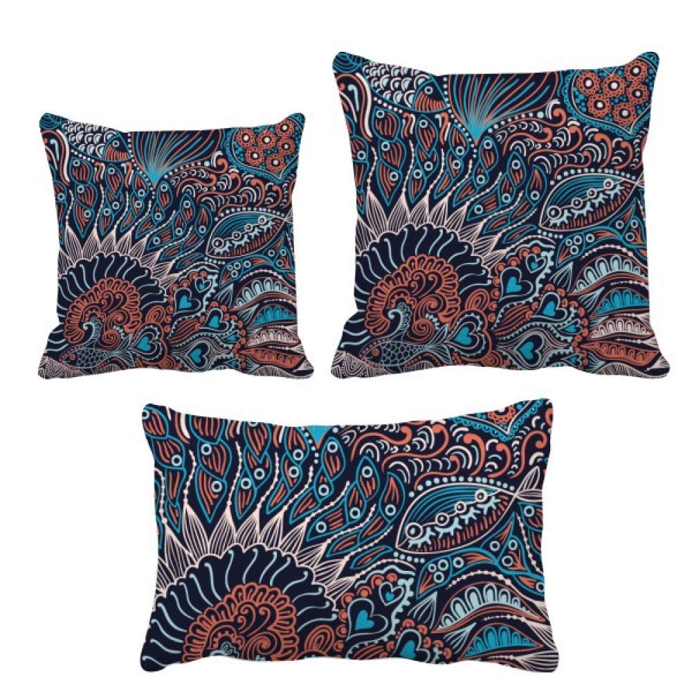 Housse de coussin poissons décorative pour salon moderne et cosy