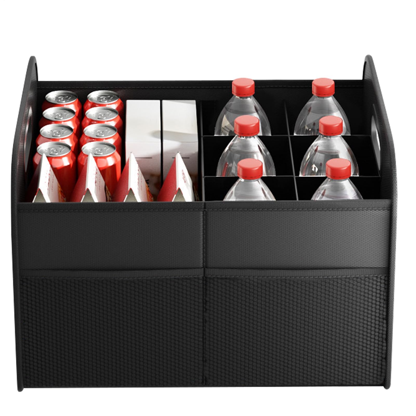 Organizador de maletero plegable para maletero de coche, parte inferior antideslizante, capacidad de 30 L, caja de múltiples compartimentos con asas para herramientas de reparación, camping, vajilla