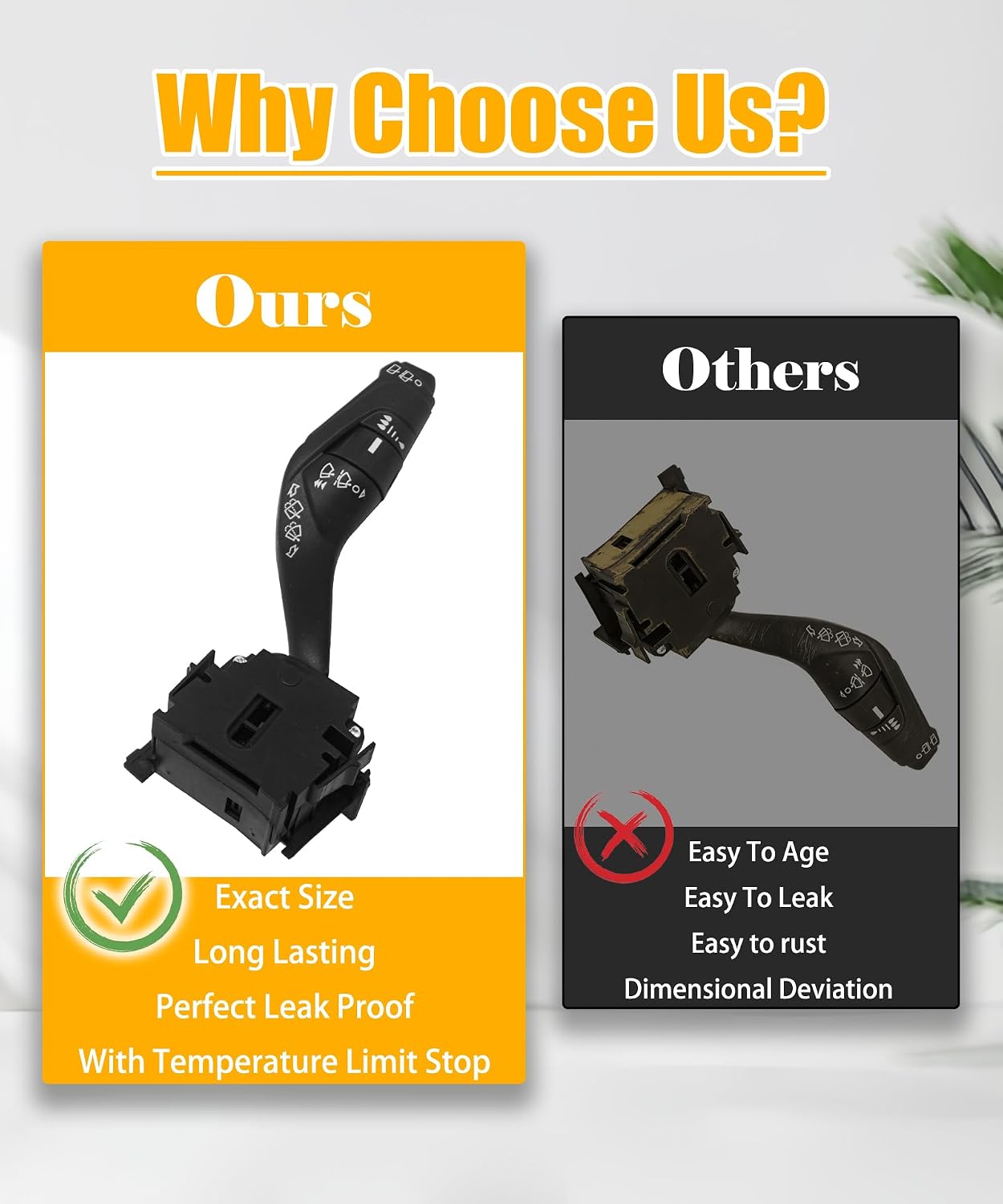 CV6Z17A553B Windshield Wiper Switch Assembly Fits for Ford Escape (2013-2019), Focus (2012-2018), C-Max (2014-2018), and Transit Connect (2014-2016)