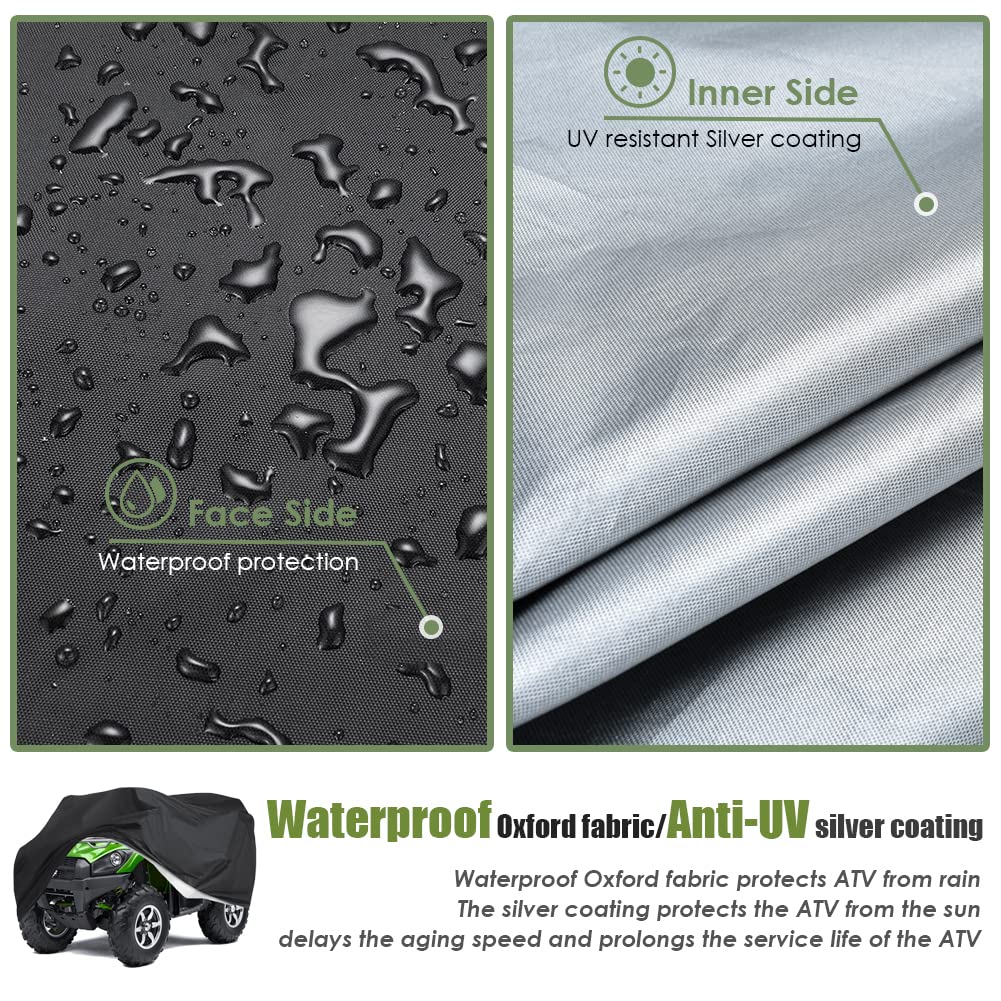 Gicov Waterproof Heavy Duty ATV Outdoor Storage Cover with Elastic Hem, Universal Fit, 87x39x42