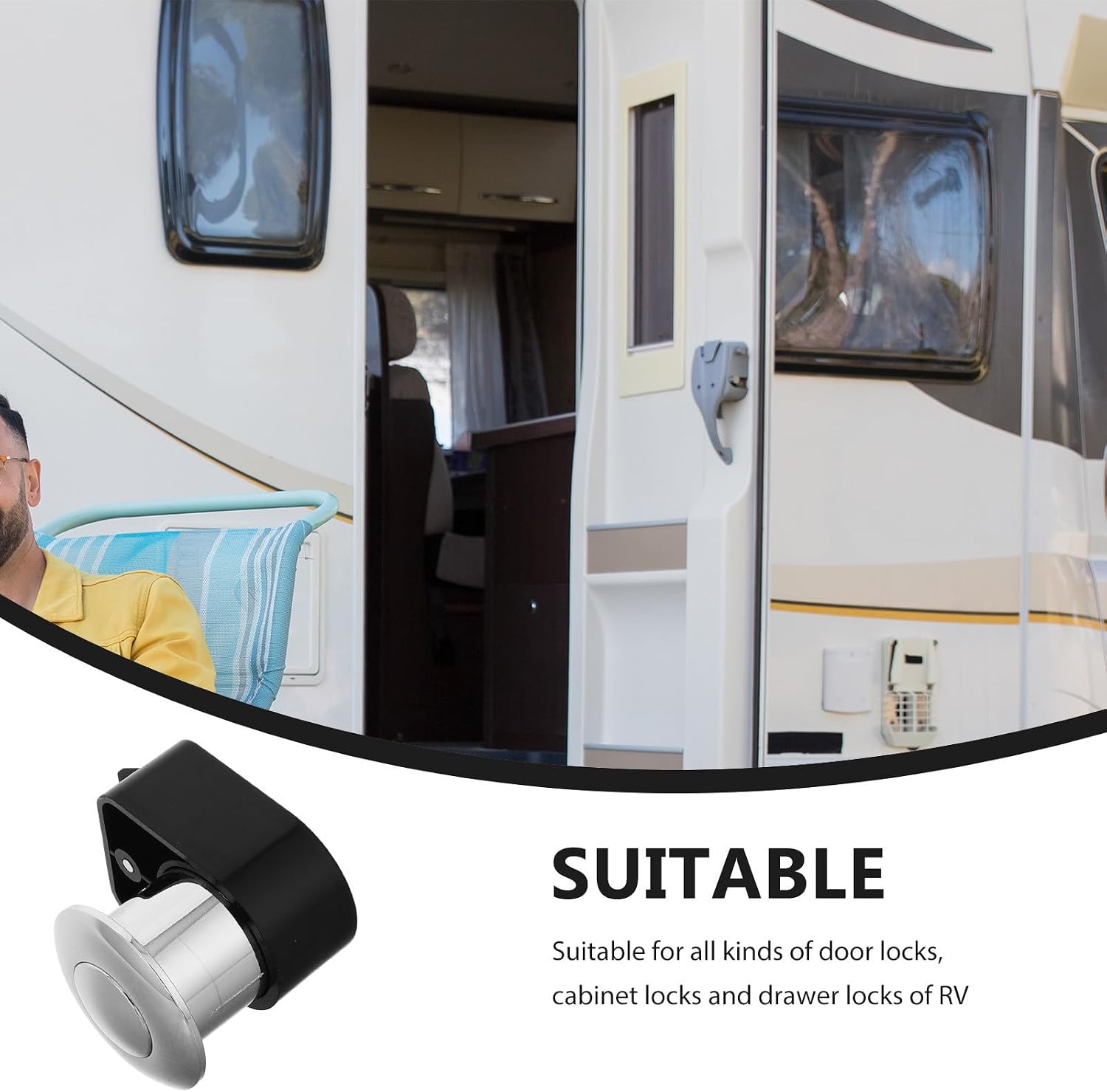 Electric Thumb Handle Cam Lock for Rv Compartment Latch, Zinc Alloy Material with Easy Installation and High Security, for Doors and Drawers on Boats and Home