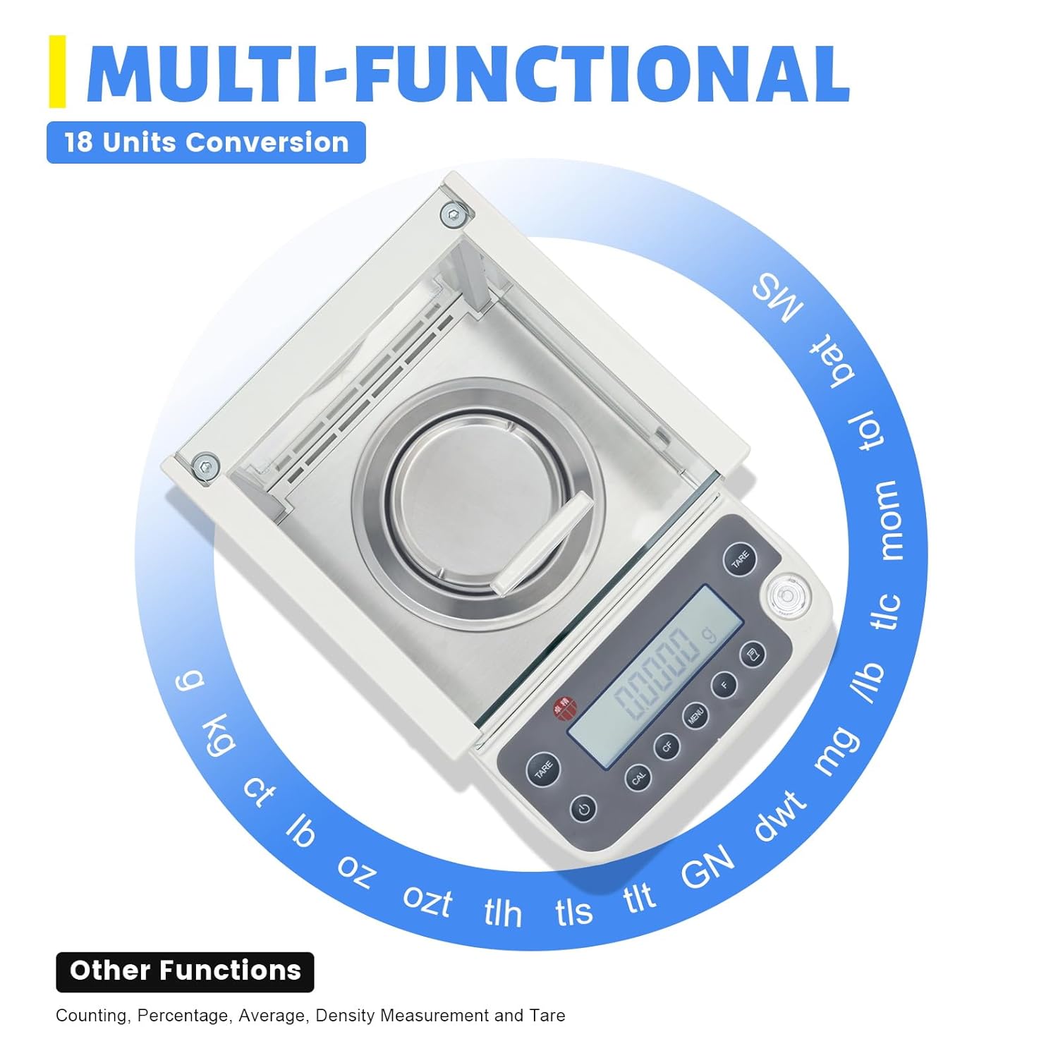 Electronic Precision Scale, 0.26Lbs 0.1mg Digital Analytical Balance Lab Scale with 64.4-73.4°F Suitable Working Temperature High Precision Scales for Laboratory Pharmacy Chemical Plant Jewelry Store