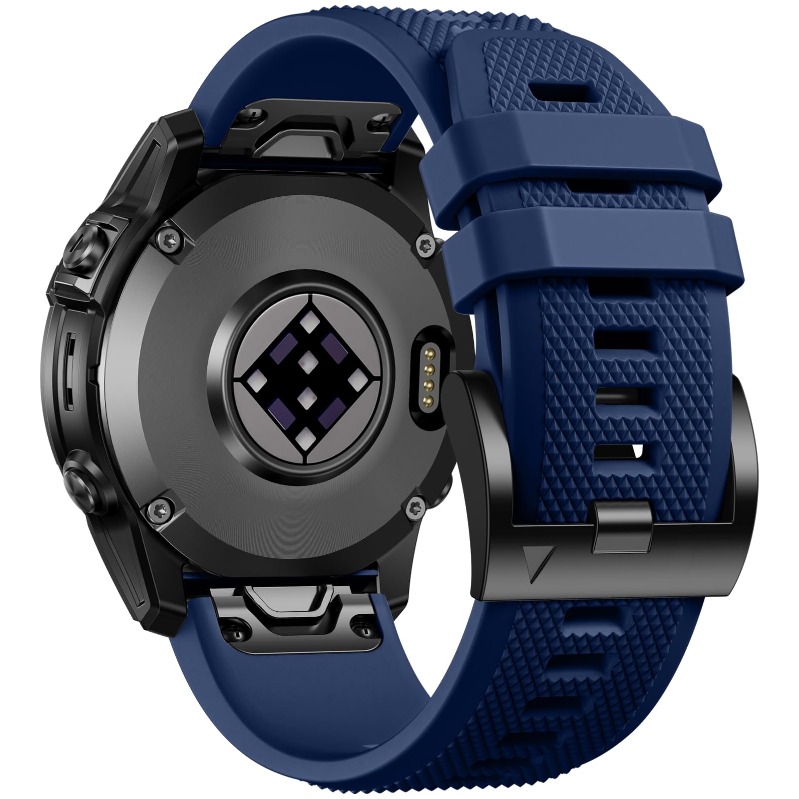 Laffav Compatible with Garmin Fenix 7 Strap/Fenix 7 Pro/Fenix 6/Fenix 6 Pro/Fenix 8 47mm Strap, 22mm QuickFit Silicone Sport Band for Garmin Epix Gen 2/Instinct 2/Forerunner 965/945,NavyBlue