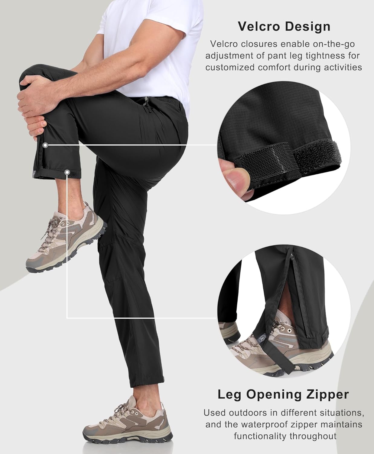 Little Donkey Andy Men's Hiking Pants Lightweight Windproof Outdoor Rain Waterproof Fishing Golf Pants for Men - Image 5