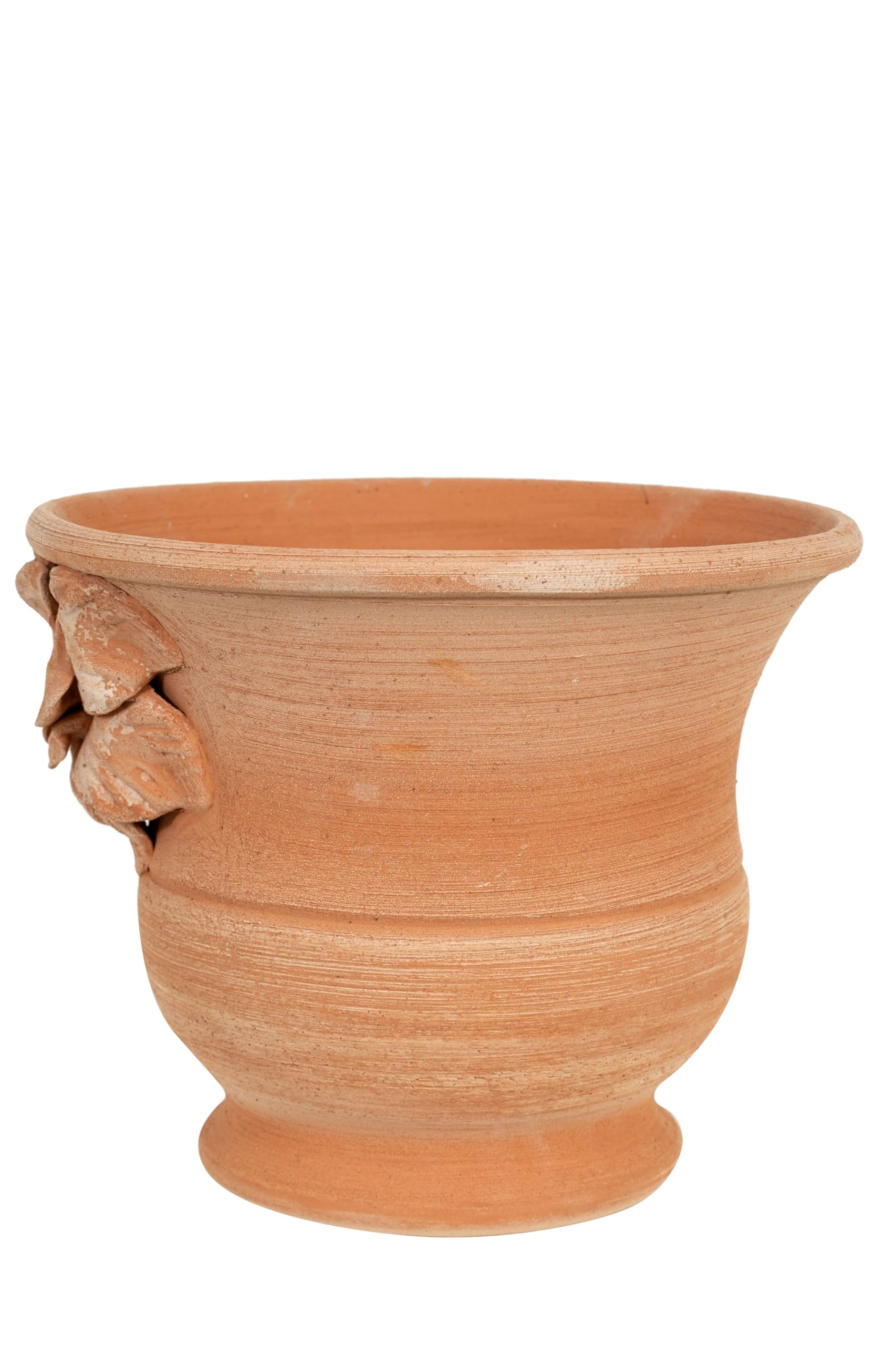 Biscottini Wazon z terakoty rzemieślniczej 30 x 30 x 25 cm - donica zewnętrzna i wewnętrzna okrągła - dekoracyjne doniczki wyprodukowane we Włoszech - doniczki na zewnątrz - doniczka na rośliny z