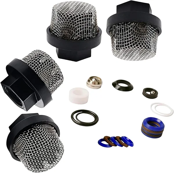 (1+4pk) 244194 Pump Repair Packing Kit & 246385 7/8 Inch UNF Inlet Strainer Screen Replacement kit for Graco 390 395 490 495 595 Airless Paint Sprayer