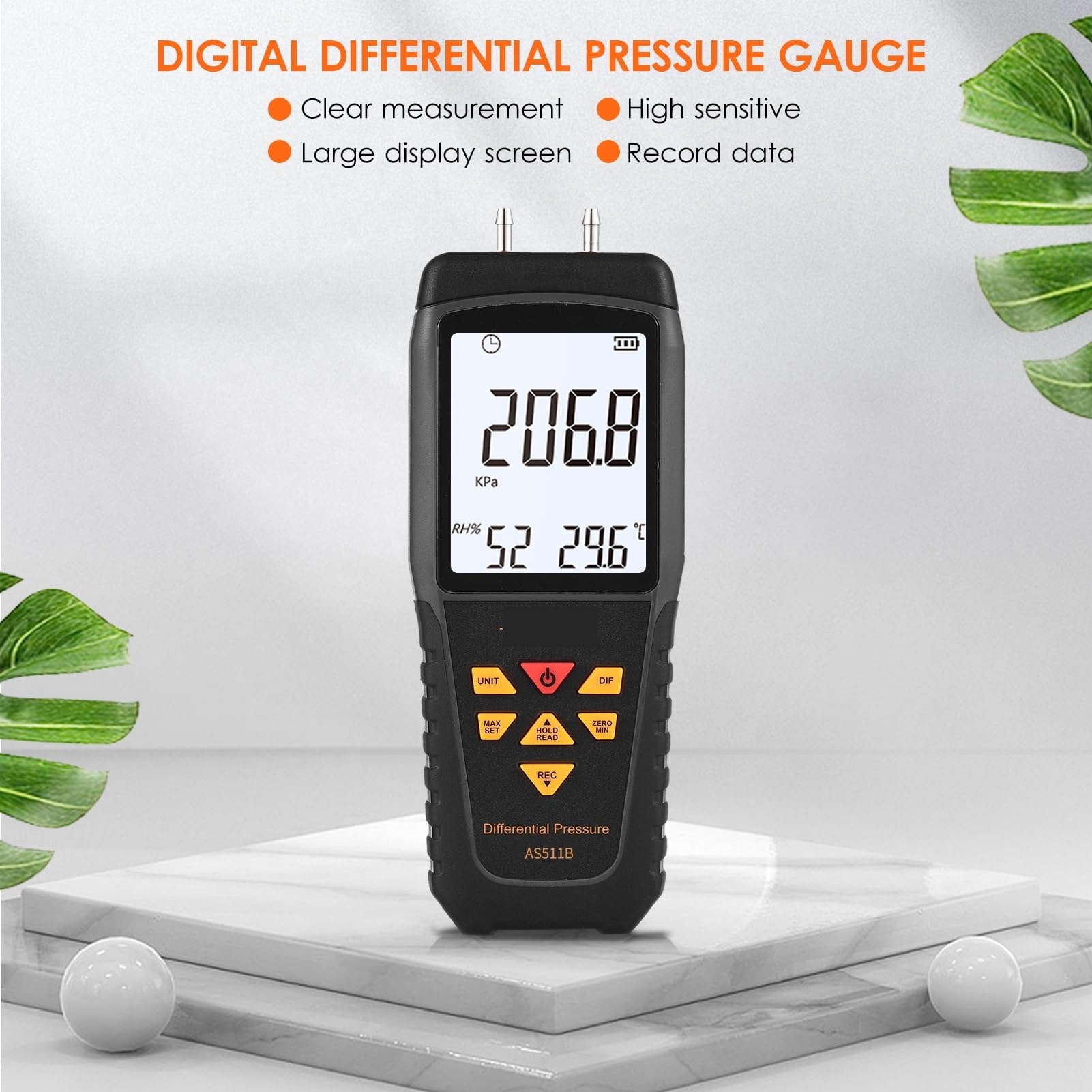 SMART Sensor AS511 Digitale Druckmessräte Manometer Luftdruckmessrät Differenzdruckmessrät for Erdgas Breites Anwendungsgebiet(AS511)