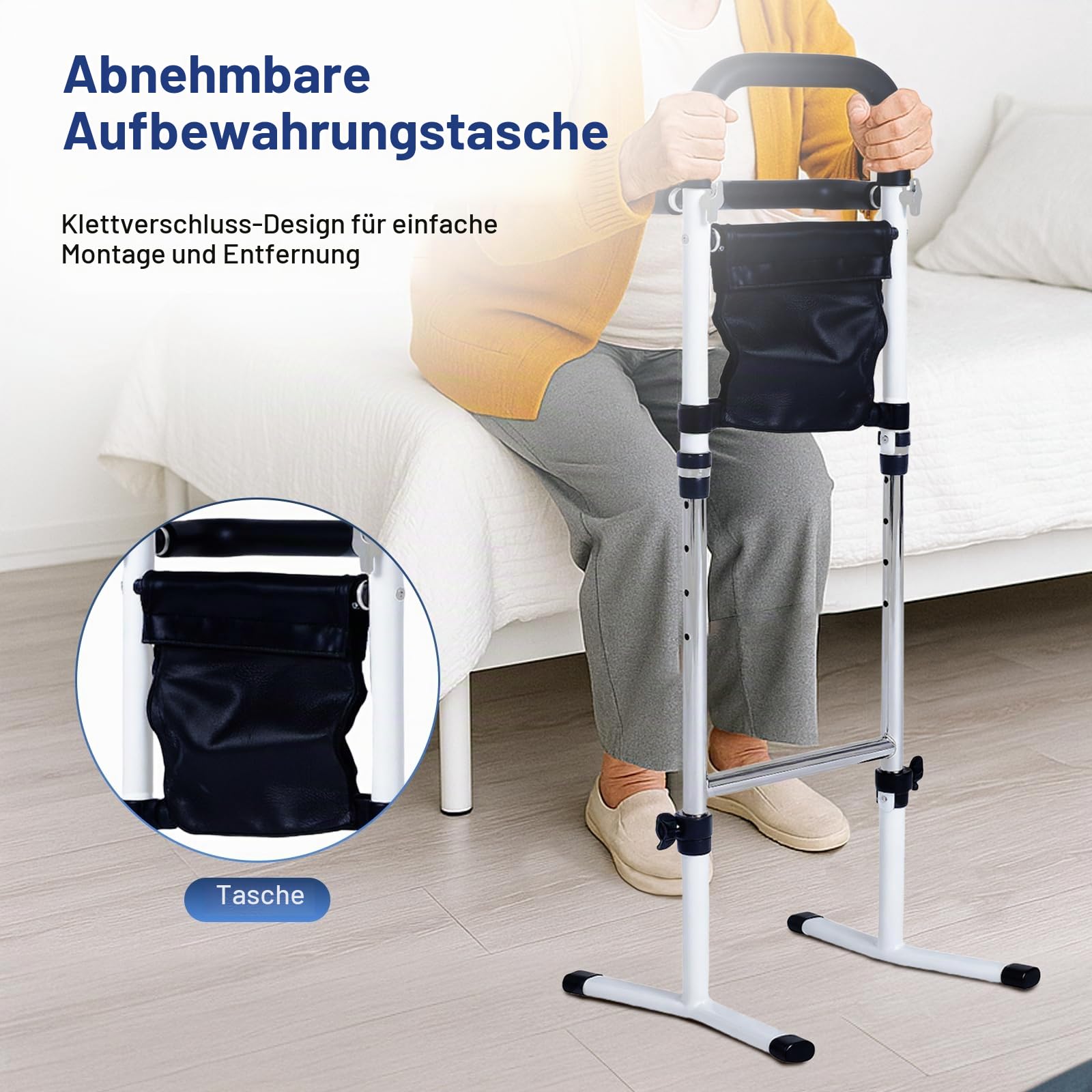 Aufstehhilfe, Aufstehhilfe Sofa, Höhenverstellbar Gehhilfe für Senioren Erwachsene, Senioren Aufstehhilfen für Bett, Toiletten, Sofa, Stabile Stehhilfe, 5-Stufige Höhenverstellung, Tragfähigkeit 150KG