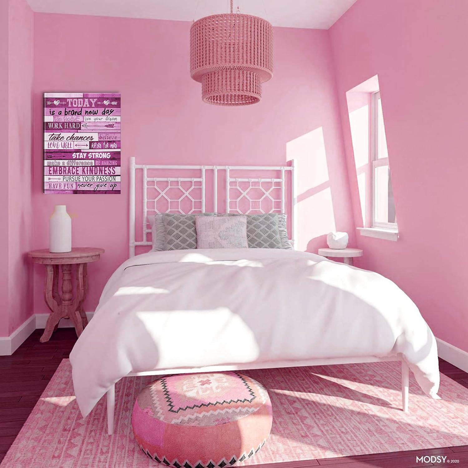 Inspirational Wall Art for Office Motivational Poster Quotes Wall Decor Canvas Prints Framed Teenage Girl Room Pink Wall Decor Modern Words Artwork for Teen Girl Living Room Bedroom 16" x 24": Posters & Prints