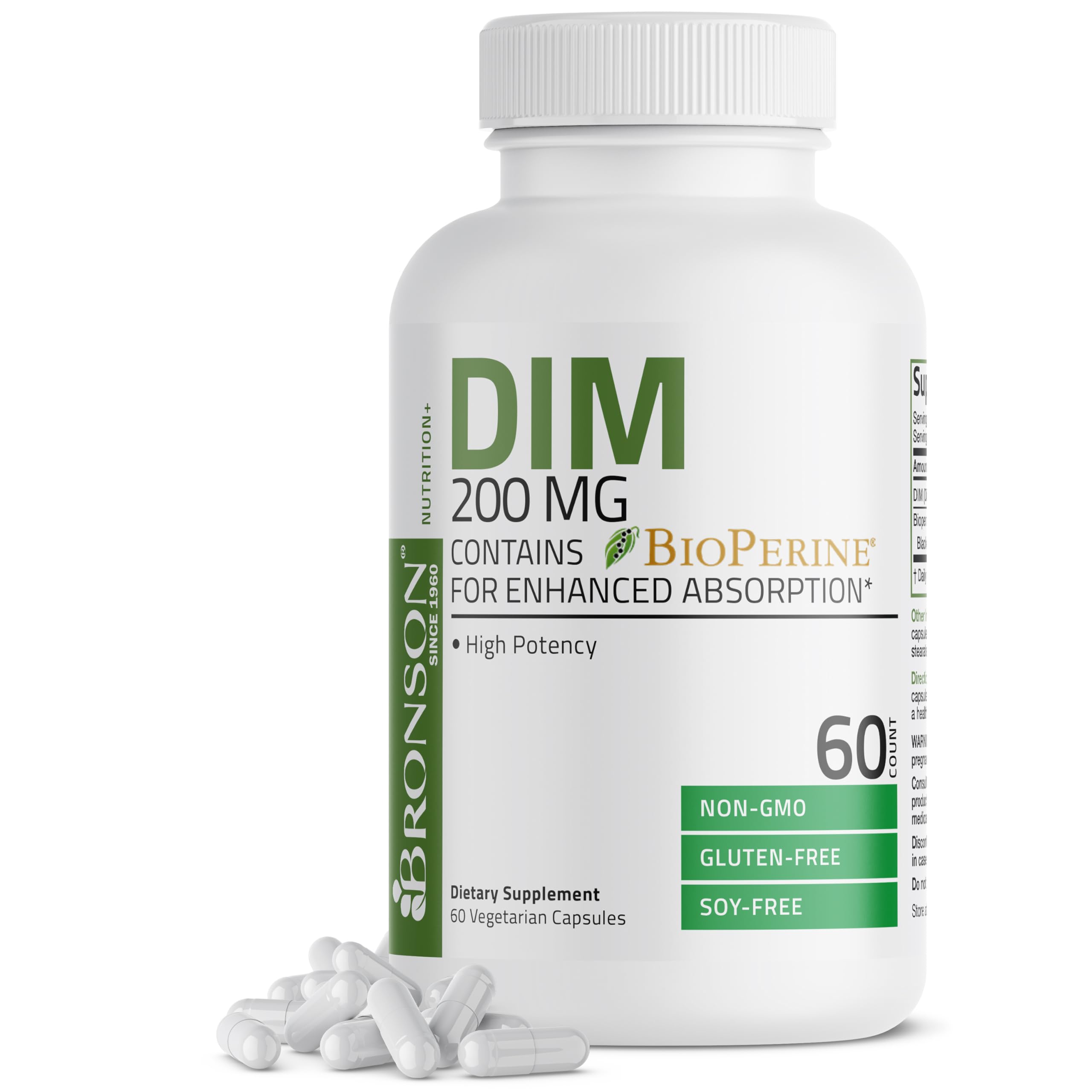 DIM Diindolimethane Supplement 200 mg with BioPerine | 60 Capsules
