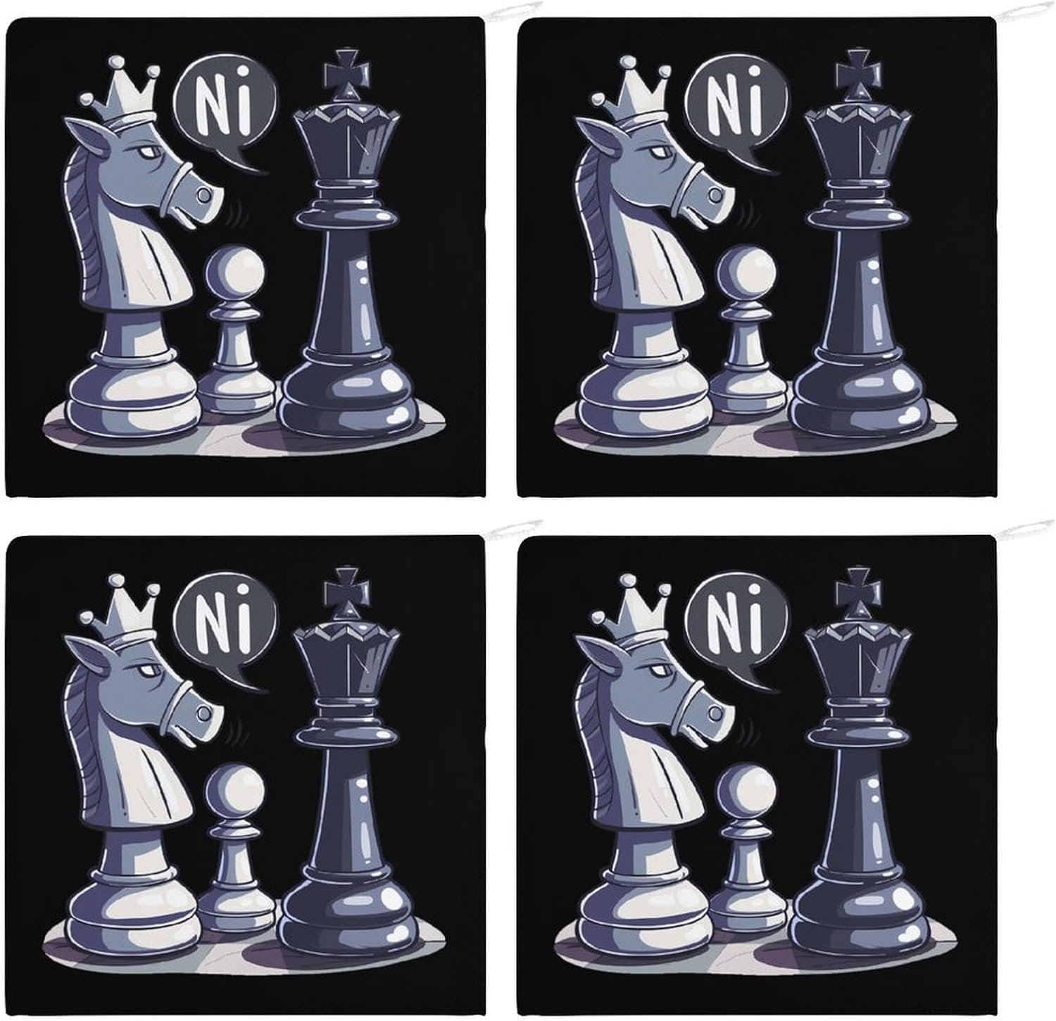 Checker Knightes Ni Hand Towels for Bathroom Kitchen Towels Small Towel Handkerchiefs with Hanging Loop 4PCS