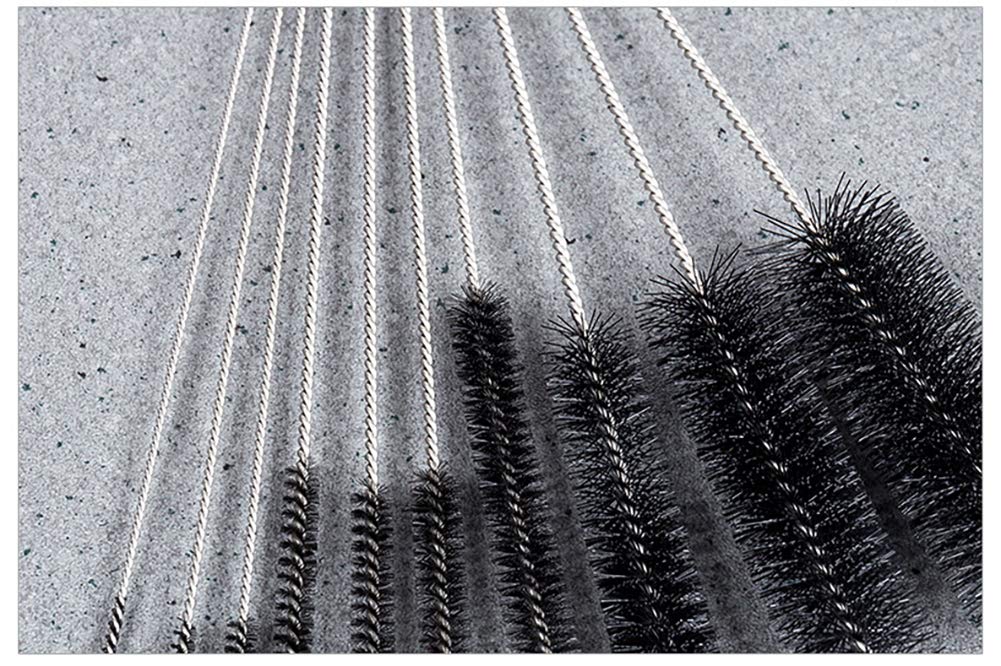 LANGING Set Di 10 Spazzole In Nylon Per Pulizia Bottiglie E Tubi – Diametri Da 2 A 24 Mm Con Portachiavi
