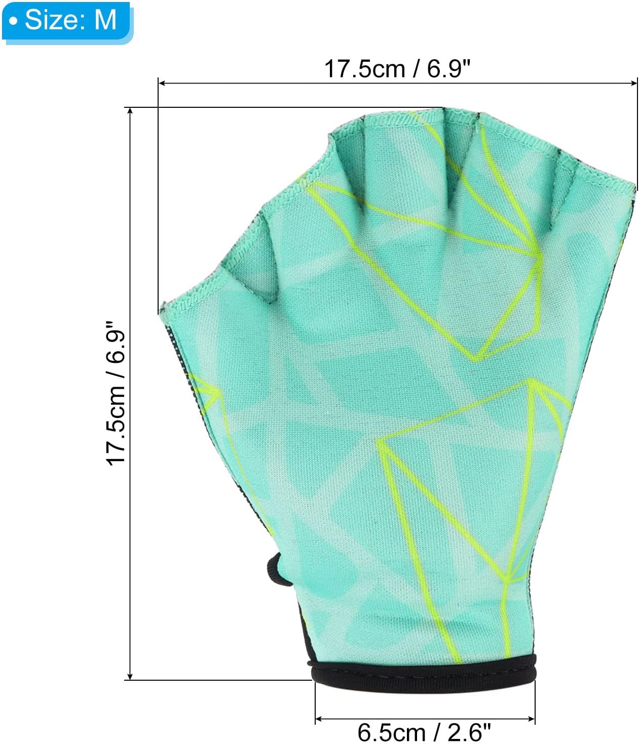 PATIKIL Swimming Aquatic Gloves, Webbed Swim Gloves Printing Water Resistance Training Accessories for Swimming and Diving