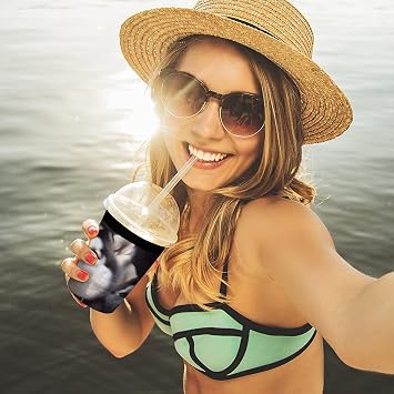 3 Pack Reusable Sleeve for Iced Coffee Cups,Husky Dog Neoprene Coffee Coolies Sleeves Insulator Coffee Sleeve Can Cooler Covers,Insulated Bottle Coolers for Iced&Hot Drinks