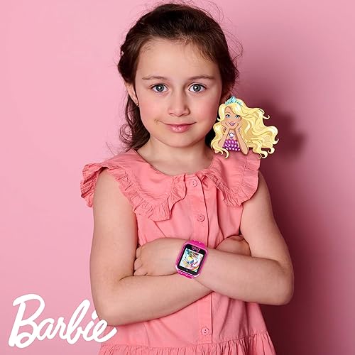 Miniatura 6 de Barbie - Reloj inteligente para niños, pantalla táctil interactiva con juegos, cámara selfie, rastreador de pasos, alarma y elegante correa de