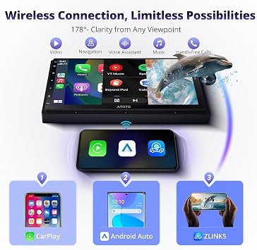 ATOTO A5L 7inch Android Double DIN Car Stereo, in Dash Car Radio with Wi-Fi/Bluetooth/USB, Wireless CarPlay & Android Auto, GPS Tracking, Mirror Link, HD LRV, FM/AM, HDMI Out, A5LG2B7T