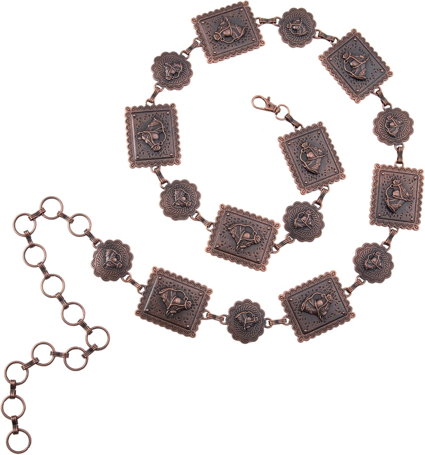 Montana West Vintage Western Concho Chain Belts for Women Cowgirl Jewelry