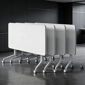 Folding Conference Table,Conference Room Table Flip Top Conference Table,Modern Conference Room Table with Silent Wheels2pack140*60 * 75
