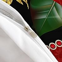 Vista 5 de AILONEN Juego de funda de edredón de rosas rojas tamaño Queen, juego de ropa de cama 3D con rosas rojas aceitadas para niñas, funda de edredón