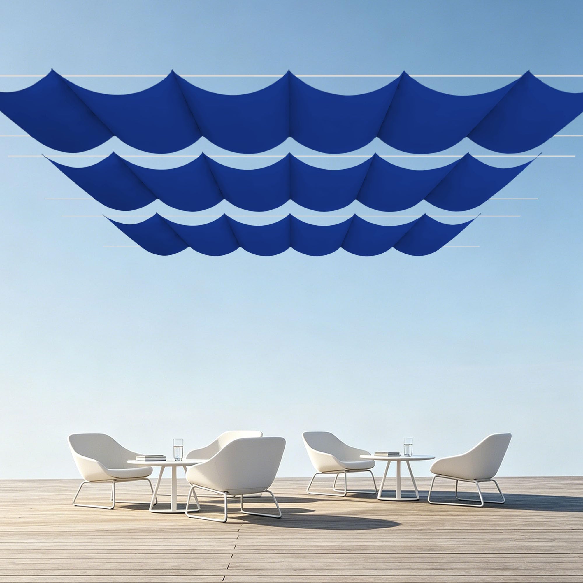 Voile d'ombrage jardin bleu foncé pour terrasse en plein air