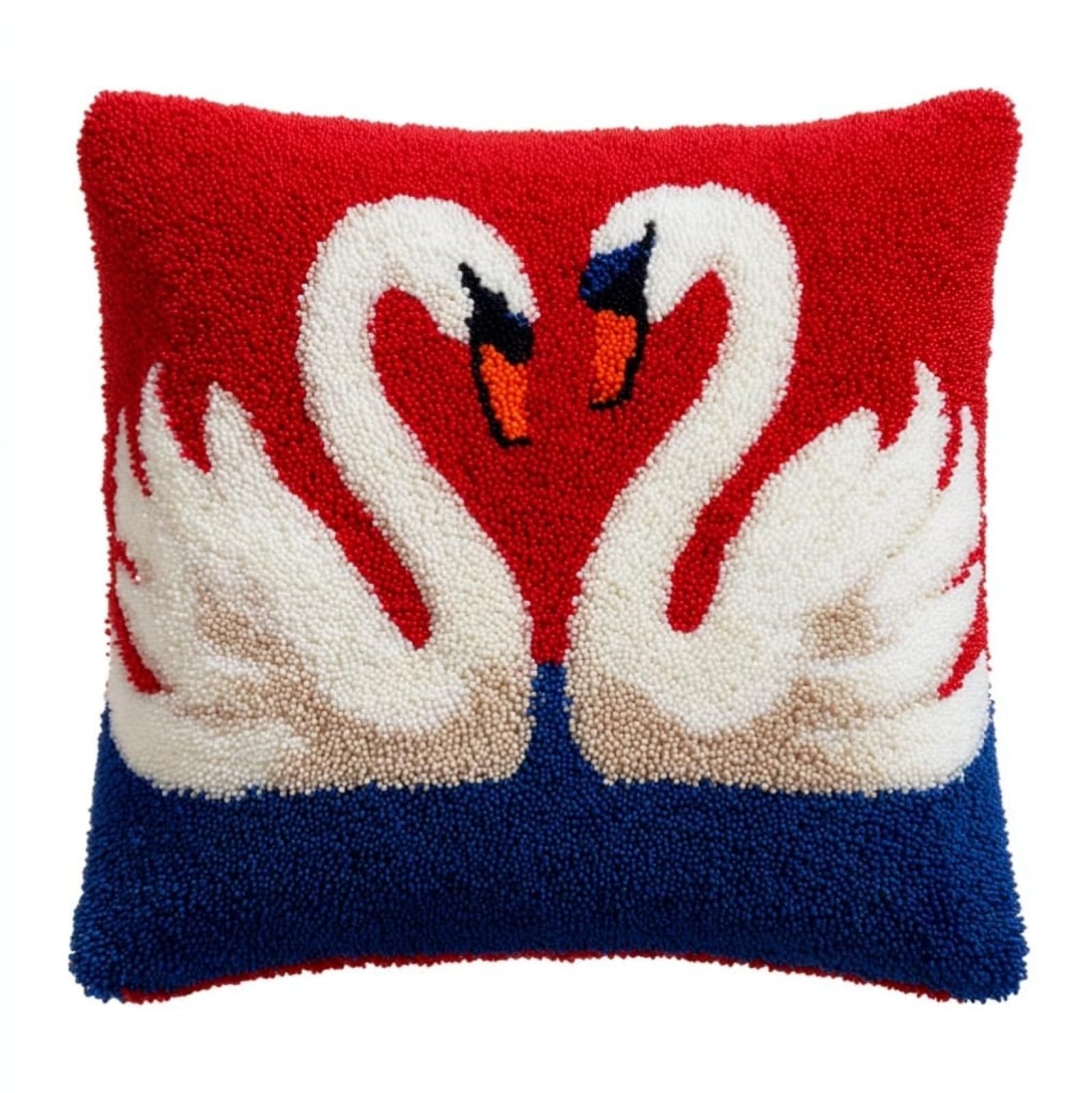 WallustrioaW Latch Hook Pillow Cover Kits,Cartoon Swan