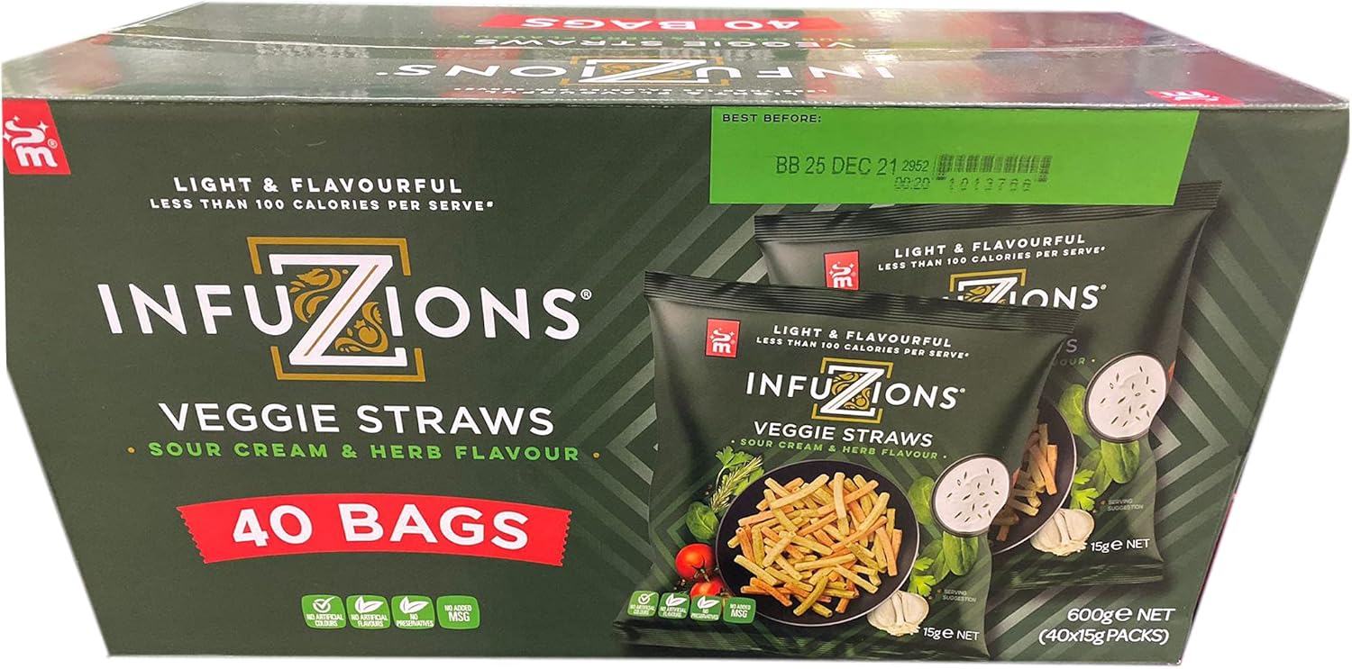 MAJANS Infuzions Veggie Straws 40 x 15G Pantry Food