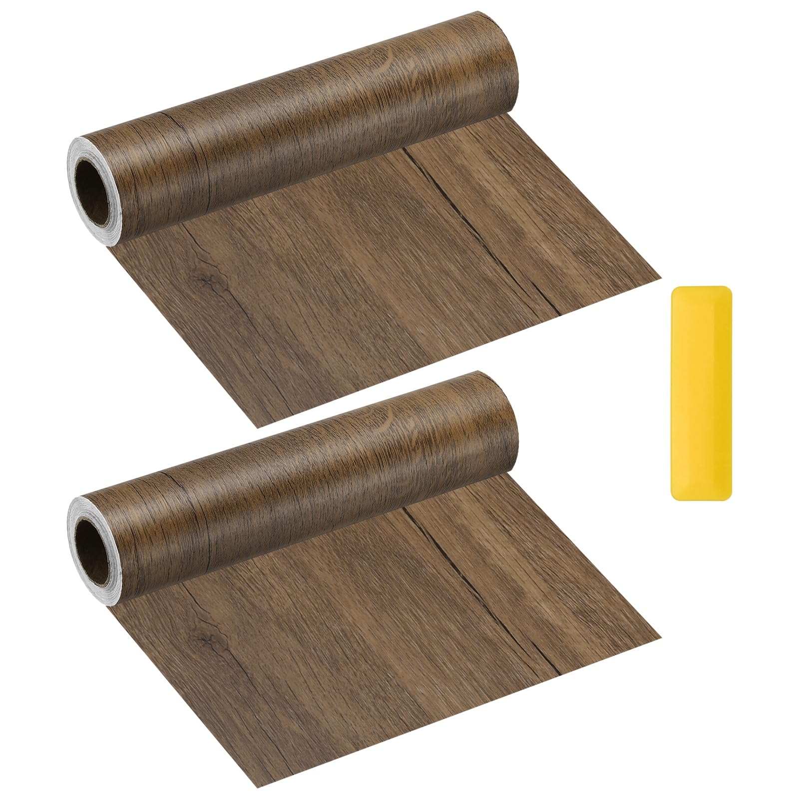 sourcing map Wood Grain Repair Tape with Scraper 20cm x 5m,Brown Wood