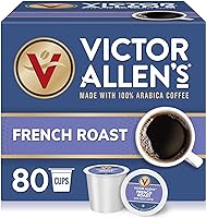 Victor Allen's Coffee French Roast, Dark Roast, 80 Count, Single Serve Coffee Pods for Keurig K-Cup Brewers