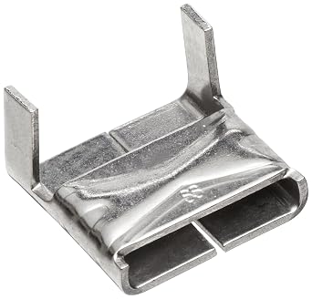 BAND-IT C25299 1/4" Wide, 0.029" Thick, 201 Stainless Steel Clip Type Buckle 100 Per Box