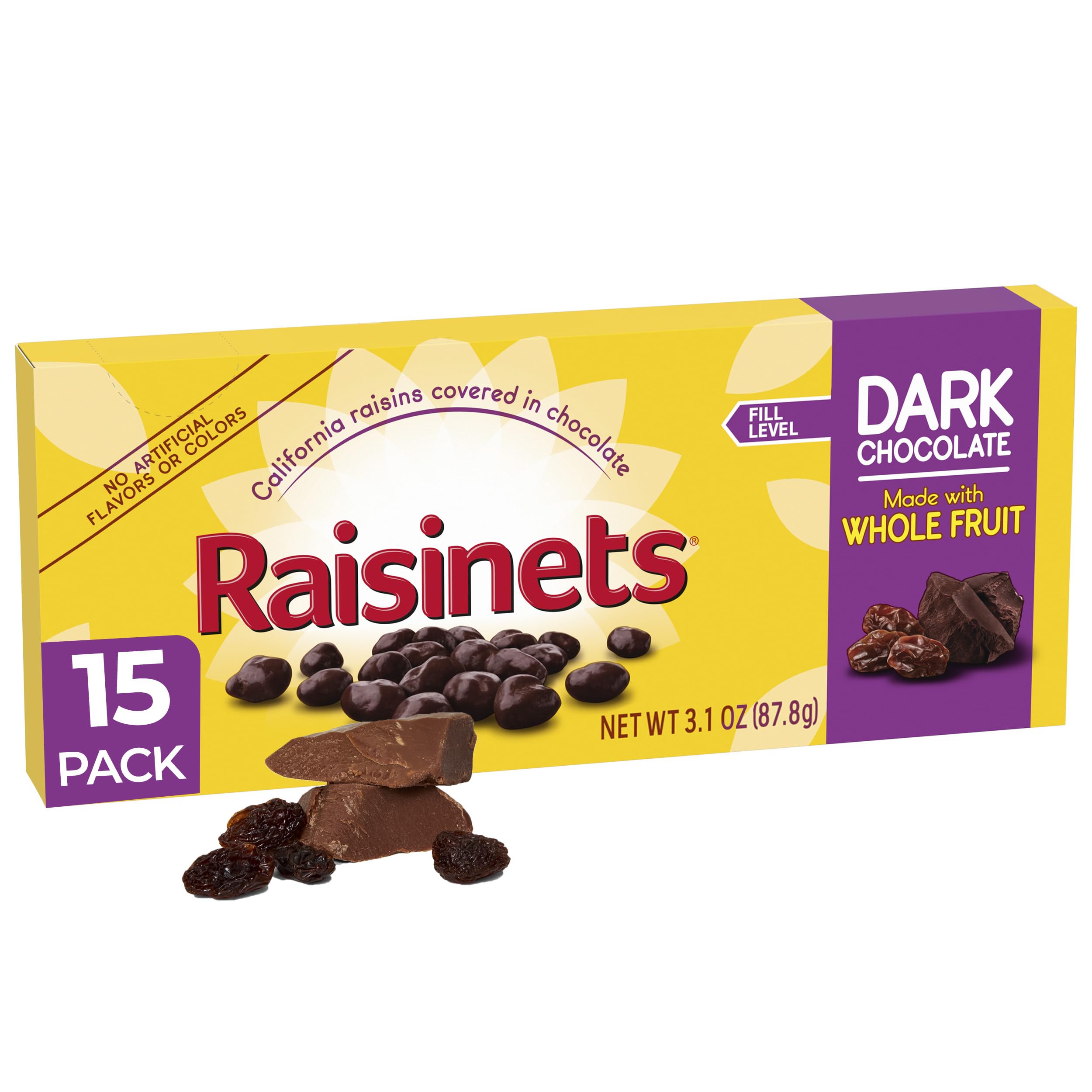 Dark Chocolate Covered Raisins, Bulk Ferrero Candy, Perfect Easter Egg Basket Stuffers, 3.1 oz Boxes, Pack of 15