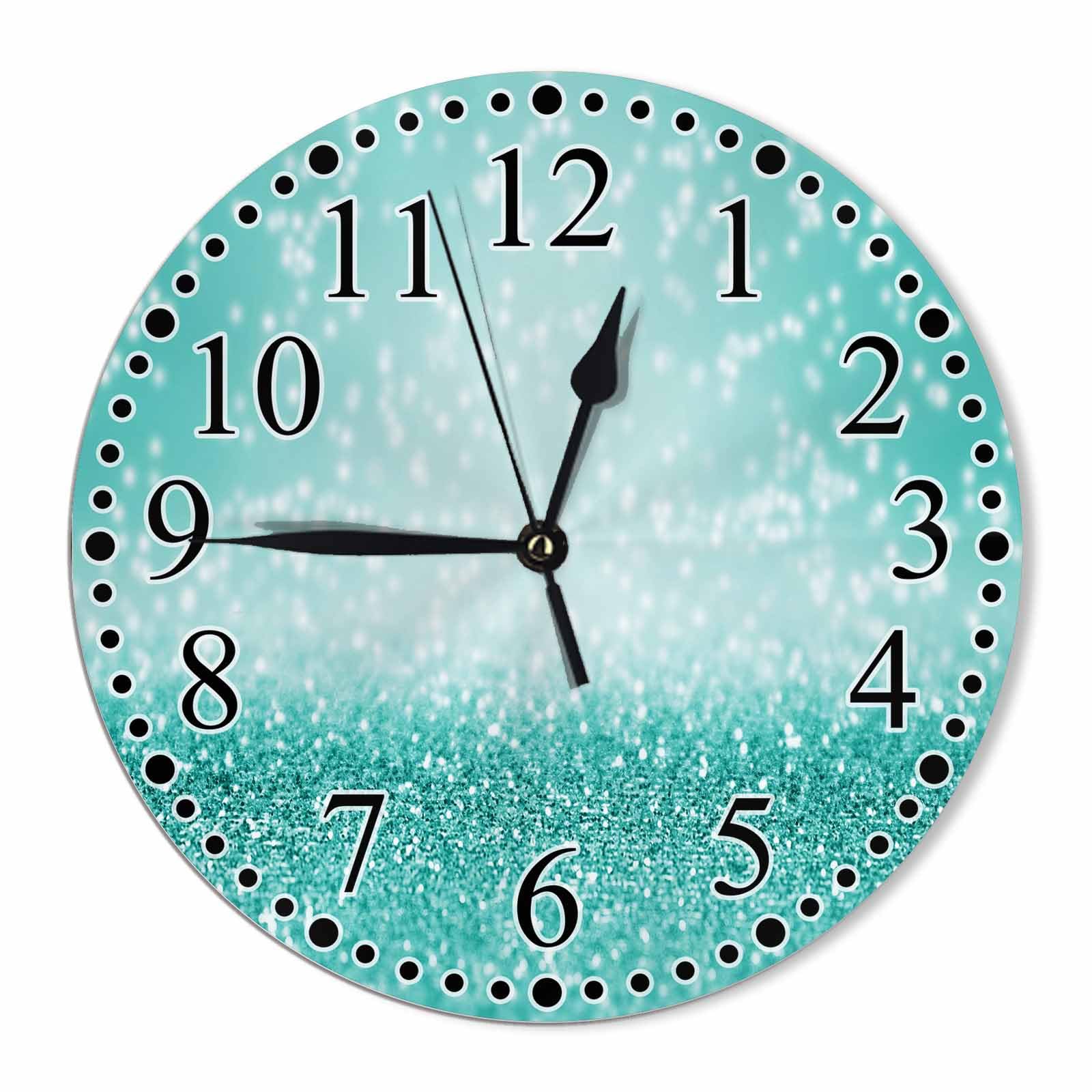 Horloge murale silencieuse bleu sarcelle pour supprimer le tic-tac