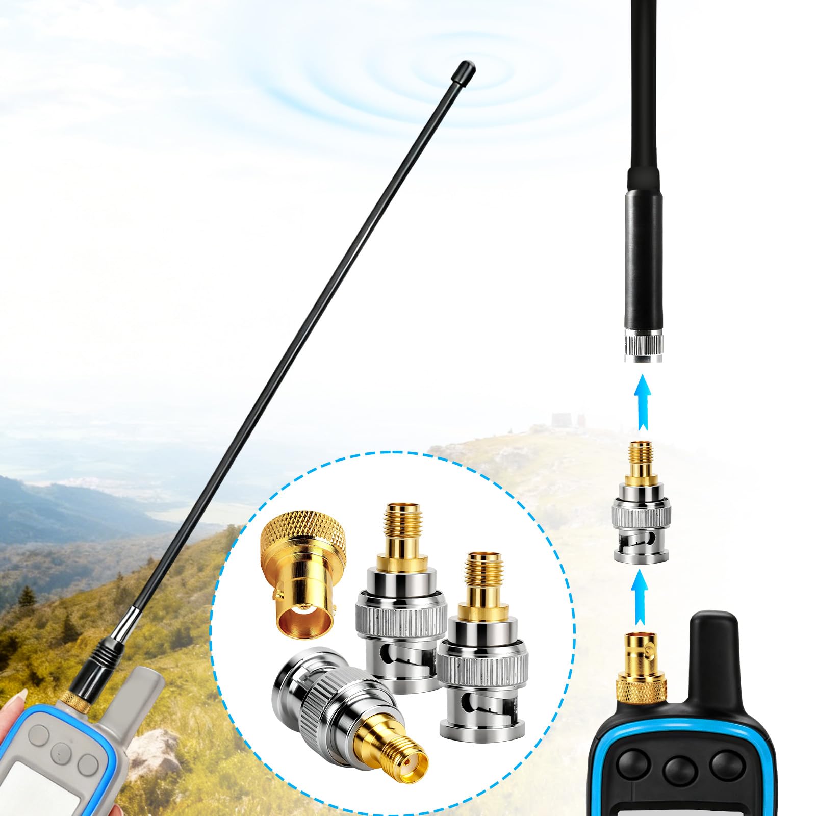 Kit Connettore Antenna GPS Compatibile con GPS Alpha 100/200/200i & Astro 220/320/430, 4 Pezzi