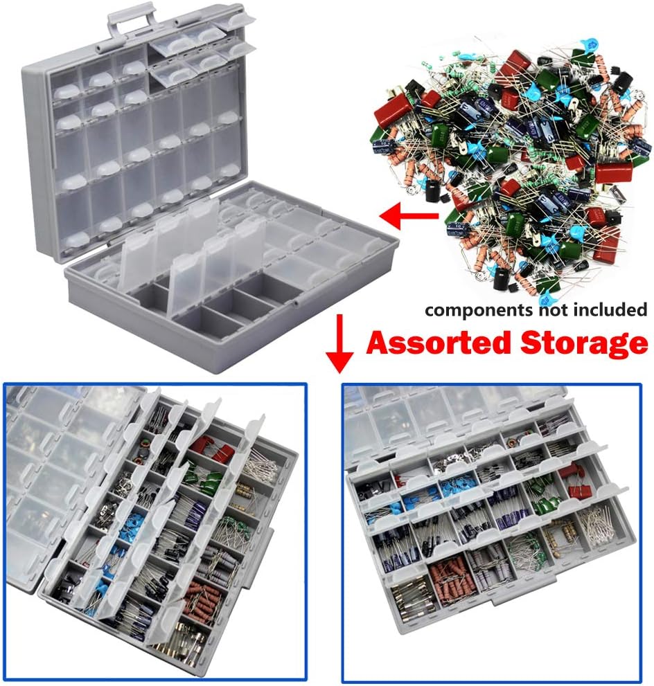 3pcs AideTek BOXALL 48 Compartments Enclosure SMD SMT Parts Organizer Surface Mount Box Labels