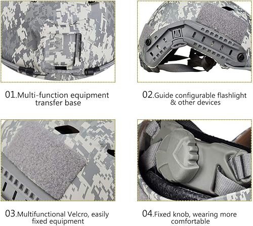 Miniatura 3 de LOOGU Casco táctico de salto de base rápida para Airsoft con gorro 12 en 1