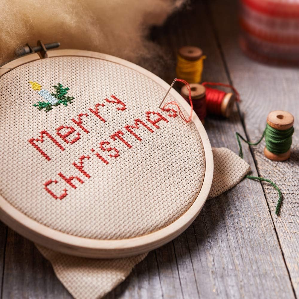 Pllieay 7 Pieces 7 Sizes Embroidery Hoops 4 inch to 12 inch Bamboo Circle Cross Stitch Hoop Rings for Craft Sewing and Ornaments