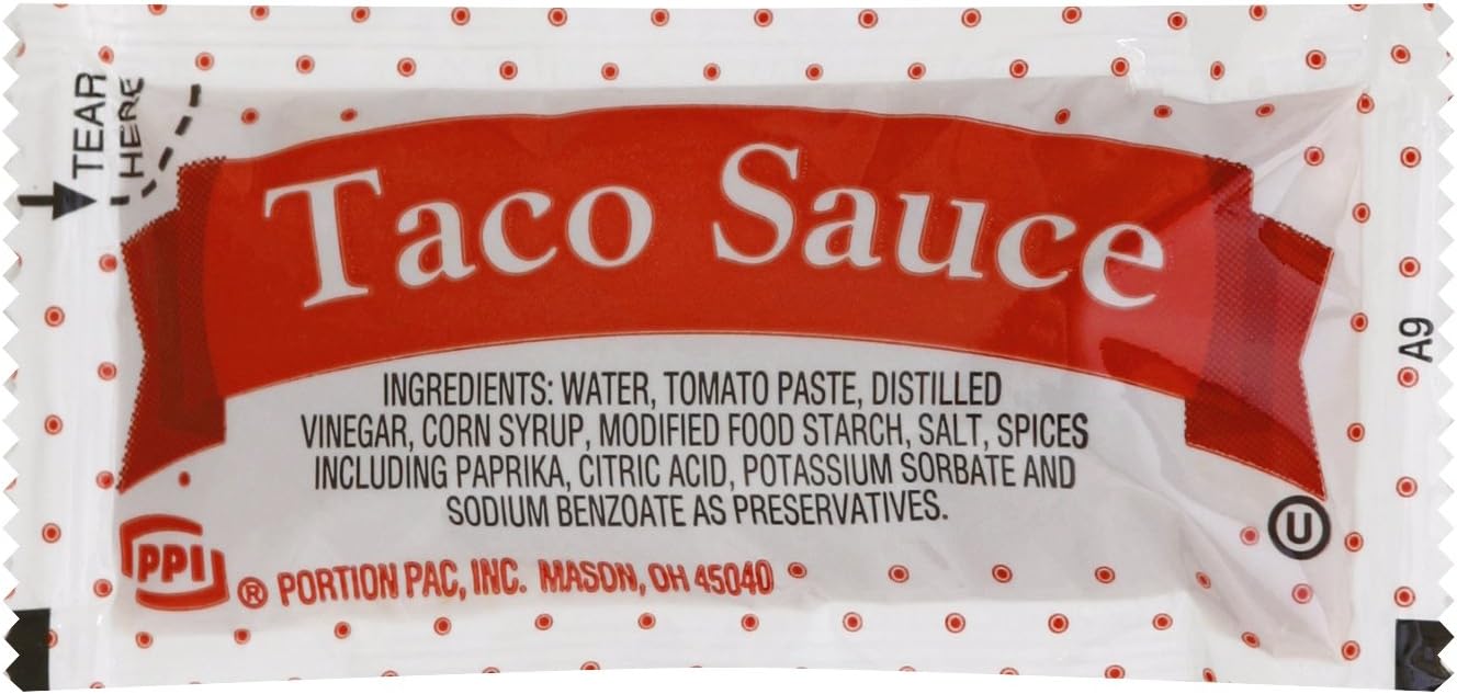 Portion Pack Taco Sauce, 0.32-Ounce Single Serve Packages (Pack of 200)