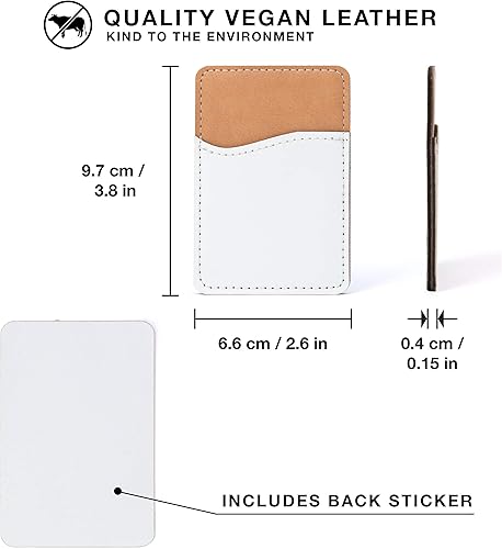 Miniatura 2 de Sublimation Blanks - Cartera para teléfono  Tarjetero de piel sintética para la parte posterior del teléfono, se pega en iPhone, Android, HTV en