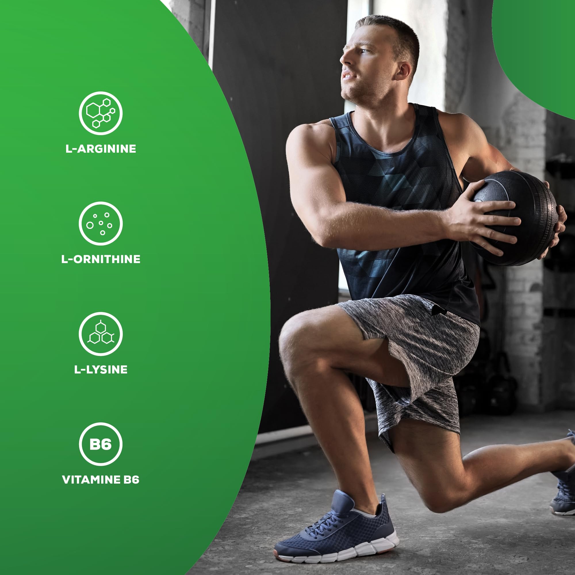 BioTechUSA GH | Régulateur Hormonal | avec Acides Aminés et Vitamine B6 | Augmente l'Hormone de Croissance | Construit du Muscle | Réduit la Graisse | 120 gélules