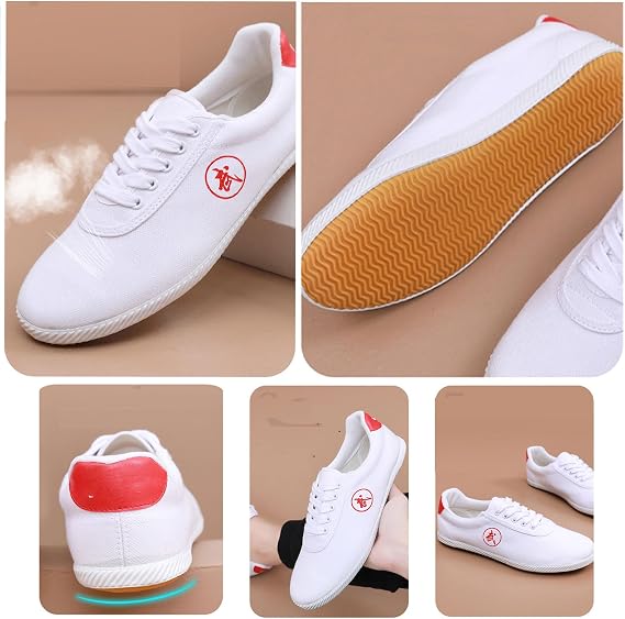 Martial Art Shoes Womens Unisex Boxing Karate Kung Fu Tai Chi Taekwondo Training Shoes Unisex Canvas Breathable Martial Arts Shoes Tai chi Shoes(Size:33 EU,Color:D)